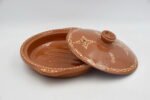 Tagra Cooking Pot Tagine Natural Terra Cotta Glazed Handmade Painted Line 4 Sizes