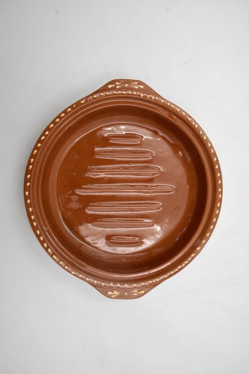 Tagra Cooking Pot Tagine Natural Terra Cotta Glazed Handmade Painted Line 4 Sizes - Image 5