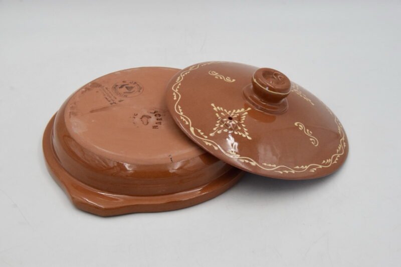 Tagra Cooking Pot Tagine Natural Terra Cotta Glazed Handmade Painted Line 4 Sizes - Image 8