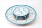 Plate Set 4+1 – Handmade Moroccan Ceramic Plates Sky Blue