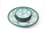 Plate Set 4+1 – Handmade Moroccan Ceramic Plates Green