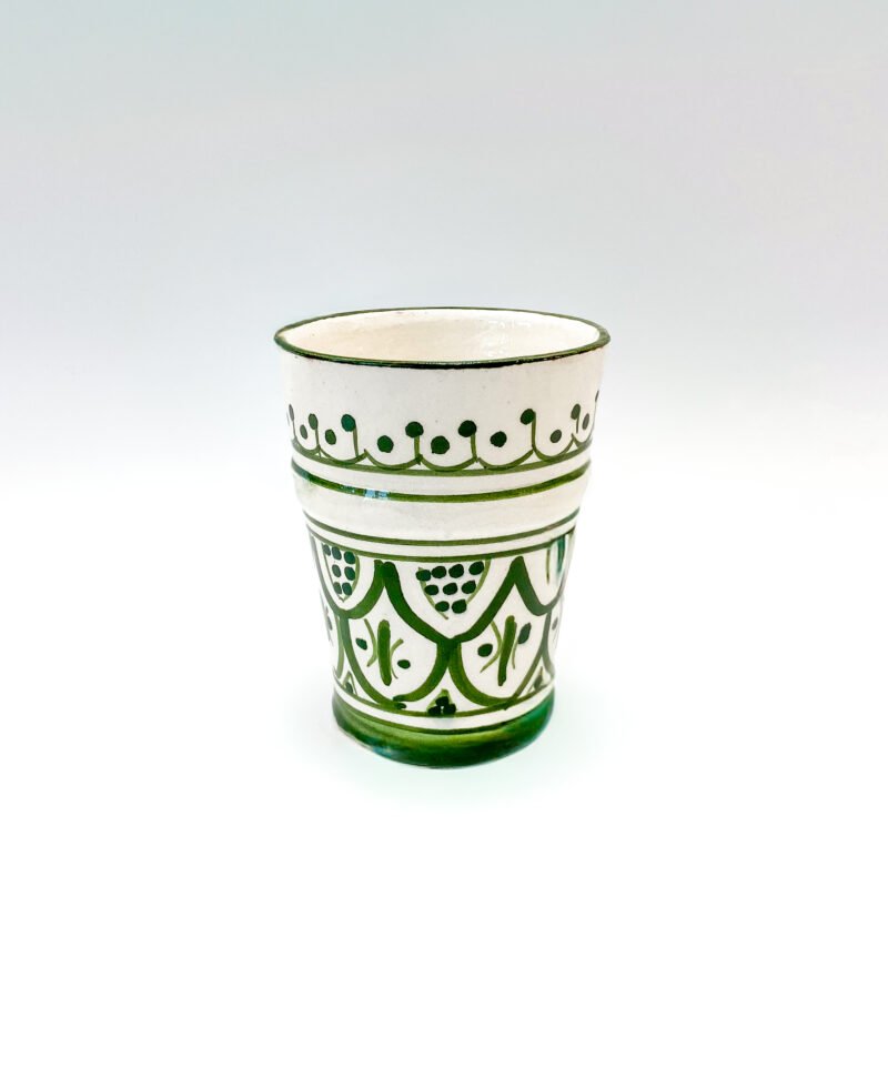 Moroccan Ceramic Cup - Handmade Green Cup Glazed
