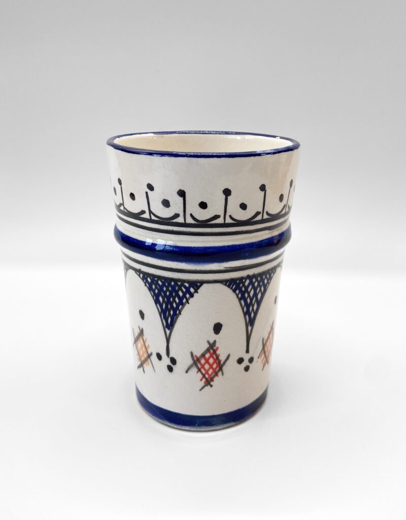 Moroccan Ceramic Cup - Handmade Canva Blue Cup Glazed